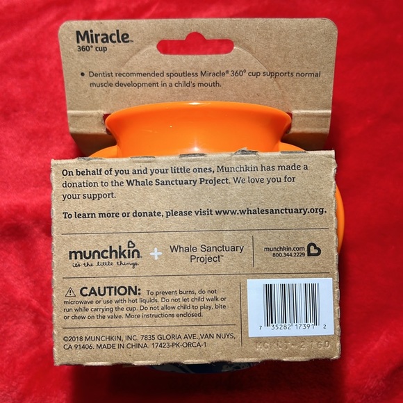 NWT Whale 6oz Munchkin Miracle 360• cup 6+ months. BPA FREE. Dentist Recommended - Picture 3 of 6